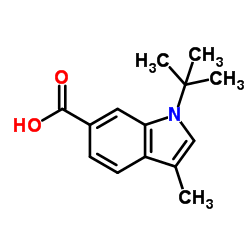 3-Methyl-1-(2-methyl-2-propanyl)-1H-indole-6-carboxylic acid Structure