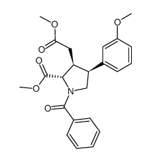 (2S,3S,4S)-N-benzoyl-2-methoxycarbonyl-3-methoxycarbonylmethyl-4-(3-methoxyphenyl)pyrrolidine结构式