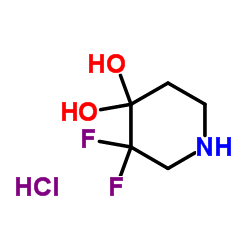 3,3-二氟哌啶-4,4-二醇盐酸盐结构式