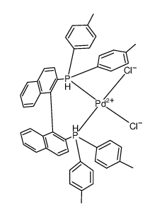 [(R)-(+)-2,2′-Bis(di-p-tolylphosphino)-1,1′-binaphthyl]palladium(II) chloride结构式