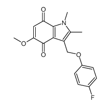 3-(4-Fluoro-phenoxymethyl)-5-methoxy-1,2-dimethyl-1H-indole-4,7-dione结构式