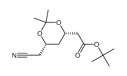 (4S,6S)-6-(氰基甲基)-2,2-二甲基-1,3-二氧代-4-乙酸叔丁基酯结构式