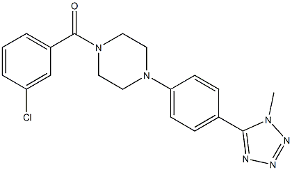 (3-chlorophenyl)(4-(4-(1-methyl-1H-tetrazol-5-yl)phenyl)piperazin-1-yl)methanone结构式