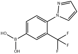 (4-(1H-pyrazol-1-yl)-3-(trifluoromethyl)phenyl)boronic acid structure