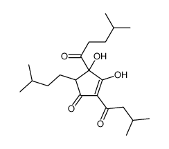 3,4-dihydroxy-5-(3-methylbutyl)-2-(3-methyl-1-oxobutyl)-4-(4-methyl-1-oxopentyl)cyclopent-2-en-1-one结构式