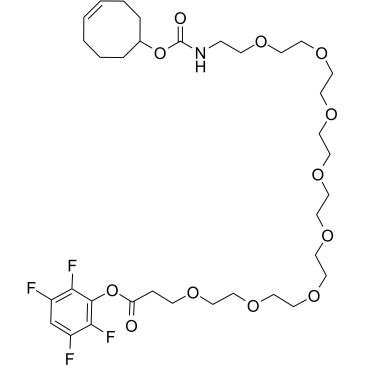 2,3,5,6-Tetrafluorophenyl 1-(cyclooct-4-en-1-yloxy)-1-oxo-5,8,11,14,17,20,23,26-octaoxa-2-azanonacosan-29-oate Structure