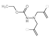 Hydrazinecarboxylicacid, 2,2-bis(2-chloro-2-propen-1-yl)-, ethyl ester结构式