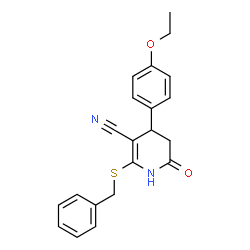2-(benzylthio)-4-(4-ethoxyphenyl)-6-oxo-1,4,5,6-tetrahydropyridine-3-carbonitrile Structure
