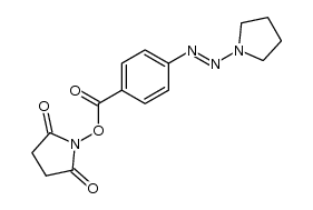 N-succinimidyl-4-[3,3-(1,4-butanediyl)-triazene]benzoate Structure