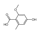 4-hydroxy-2-methoxy-6-methyl-benzoic acid结构式