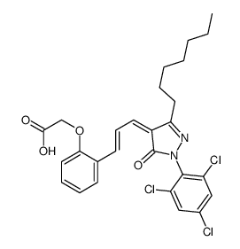 [2-[3-[3-heptyl-1,5-dihydro-5-oxo-1-(2,4,6-trichlorophenyl)-4H-pyrazol-4-ylidene]-1-propenyl]phenoxy]acetic acid structure