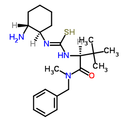(2S)-2-[[[[((1R,2R)-2-氨基环己基]氨基]硫代甲基]氨基]-N,3,3-三甲基-N-(苯甲基)丁酰胺结构式