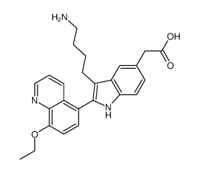 2-[3-(4-aminobutyl)-2-(8-ethoxyquinolin-5-yl)-1H-indol-5-yl]acetic acid Structure