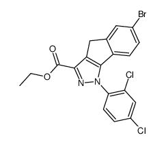 ethyl 6-bromo-1-(2',4'-dichlorophenyl)-1,4-dihydroindeno[1,2-c]pyrazole-3-carboxylate结构式