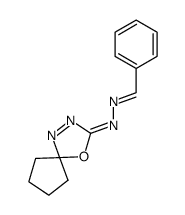 benzaldehyde (Ξ)-((Z)-4-oxa-1,2-diaza-spiro[4.4]non-1-en-3-ylidene)-hydrazone结构式