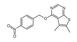 5,6-dimethyl-4-[(4-nitrophenyl)methoxy]thieno[2,3-d]pyrimidine Structure