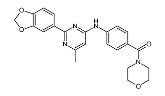 [4-[[2-(1,3-benzodioxol-5-yl)-6-methylpyrimidin-4-yl]amino]phenyl]-morpholin-4-ylmethanone结构式