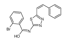 2-bromo-N-[5-[(E)-2-phenylethenyl]-1,3,4-thiadiazol-2-yl]benzamide Structure