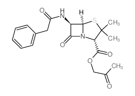 4-Thia-1-azabicyclo[3.2.0]heptane-2-carboxylicacid, 3,3-dimethyl-7-oxo-6-[(phenylacetyl)amino]- (2S,5R,6R)-, 2-oxopropylester (9CI) Structure