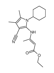 (E)-3-(3-Cyano-1-cyclohexyl-4,5-dimethyl-1H-pyrrol-2-ylamino)-but-2-enoic acid ethyl ester结构式