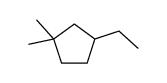 3-ethyl-1,1-dimethylcyclopentane结构式