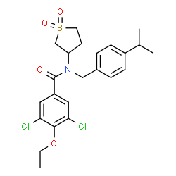 3,5-dichloro-N-(1,1-dioxidotetrahydrothiophen-3-yl)-4-ethoxy-N-[4-(propan-2-yl)benzyl]benzamide Structure
