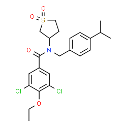 3,5-dichloro-N-(1,1-dioxidotetrahydrothiophen-3-yl)-4-ethoxy-N-[4-(propan-2-yl)benzyl]benzamide structure