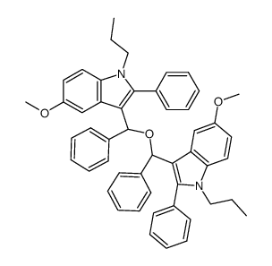 5,5'-dimethoxy-2,2'-diphenyl-1,1'-dipropyl-3,3'-(1,3-diphenyl-2-oxa-propane-1,3-diyl)-bis-indole Structure