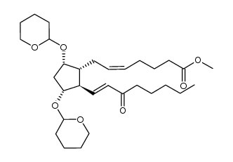 (5Z,13E)-9α,11α-bis(tetrahydro-2-pyranyloxy)-15-oxaprosta-5,13-dienoic acid methyl ester Structure