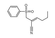 2-(benzenesulfonylmethyl)hex-2-enenitrile结构式