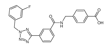 4-({3-[2-(3-fluoro-benzyl)-2H-tetrazol-5-yl]-benzoylamino}-methyl)-benzoic acid Structure