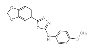 5-benzo[1,3]dioxol-5-yl-N-(4-methoxyphenyl)-1,3,4-oxadiazol-2-amine结构式