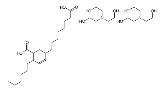 5-carboxy-4-hexylcyclohex-2-ene-1-octanoic acid, compound with 2,2',2''-nitrilotriethanol (1:2)结构式
