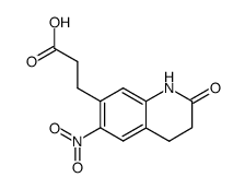 3-(6-nitro-2-oxo-1,2,3,4-tetrahydro-[7]quinolyl)-propionic acid结构式