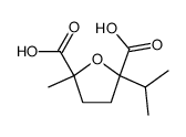 2-isopropyl-5-methyl-tetrahydro-furan-2,5-dicarboxylic acid Structure
