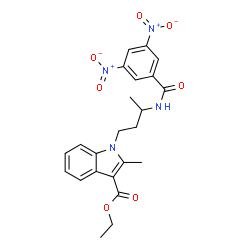 1-[3-(3,5-Dinitrobenzoylamino)butyl]-2-methyl-1H-indole-3-carboxylic acid ethyl ester结构式