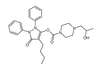 (4-butyl-5-oxo-1,2-diphenylpyrazol-3-yl) 4-(2-hydroxypropyl)piperazine-1-carboxylate Structure