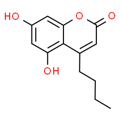 4-Butyl-5,7-dihydroxy-2H-chromen-2-one结构式