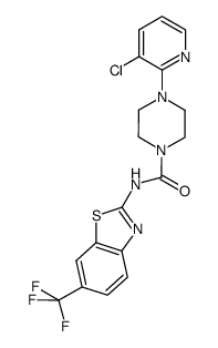 4-(3-chloropyridin-2-yl)-N-(6-(trifluoromethyl)benzo[d]thiazol-2-yl)piperazine-1-carboxamide Structure