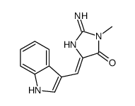 4H-Imidazol-4-one,2-amino-3,5-dihydro-5-(1H-indol-3-ylmethylene)-3-methyl- Structure