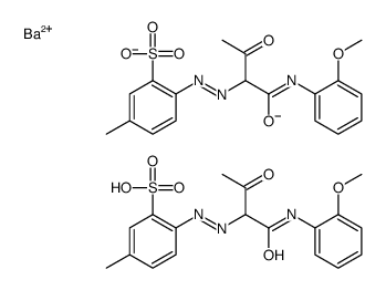 Benzenesulfonic acid, 2-1-(2-methoxyphenyl)aminocarbonyl-2-oxopropylazo-5-methyl-, barium salt (2:1) structure