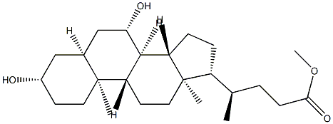 3β,7β-Dihydroxy-5β-cholan-24-oic acid methyl ester结构式