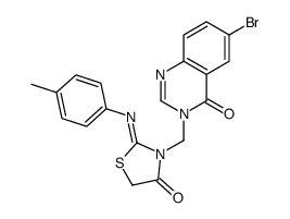 3-[(6-bromo-4-oxoquinazolin-3-yl)methyl]-2-(4-methylphenyl)imino-1,3-thiazolidin-4-one结构式