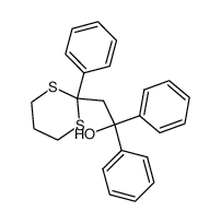 1,1-diphenyl-2-(2-phenyl-1,3-dithian-2-yl)ethan-1-ol结构式