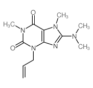 8-dimethylamino-1,7-dimethyl-3-prop-2-enyl-purine-2,6-dione结构式