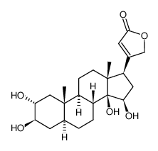 2α,3β,14β-trihydroxy-5α-card-20(22)-enolide结构式