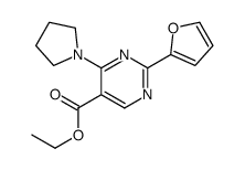 ethyl 2-(furan-2-yl)-4-pyrrolidin-1-ylpyrimidine-5-carboxylate结构式