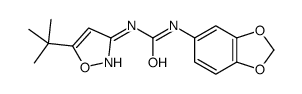 1-(1,3-Benzodioxol-5-yl)-3-[5-(2-methyl-2-propanyl)-1,2-oxazol-3- yl]ure结构式