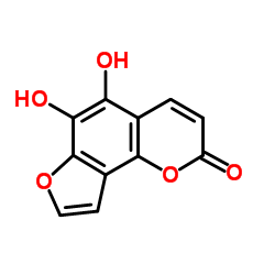 4,6,7-Trihydroxy-5-benzofuranacrylic acid delta-lactone Structure