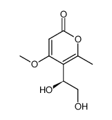 5-(1'S,2-dihydroxyethyl)-4-methoxy-6-methyl-2H-pyran-2-one (macommelin-8,9-diol)结构式